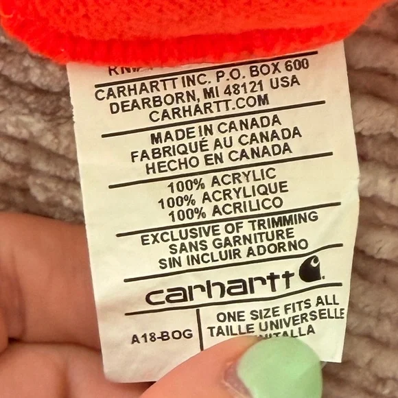 Carhartt Neon Orange Cuffed Beanie - Picture 3 of 4